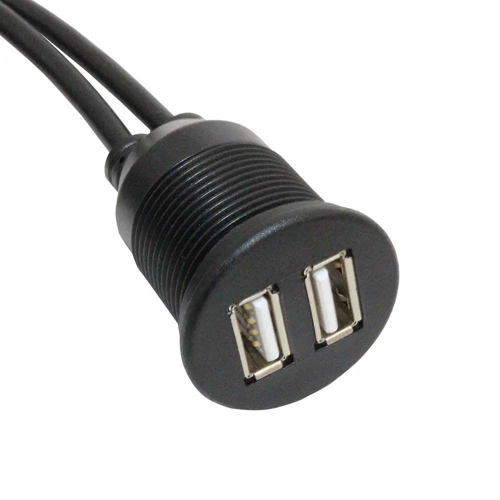 1m Dual USB Panel-Mount Extension Cable