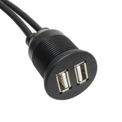 1m Dual USB Panel-Mount Extension Cable