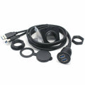 1m Dual USB Panel-Mount Extension Cable